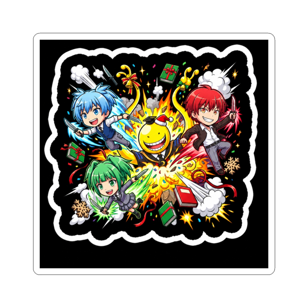 Assassination Classroom Character Collage Art Sticker
